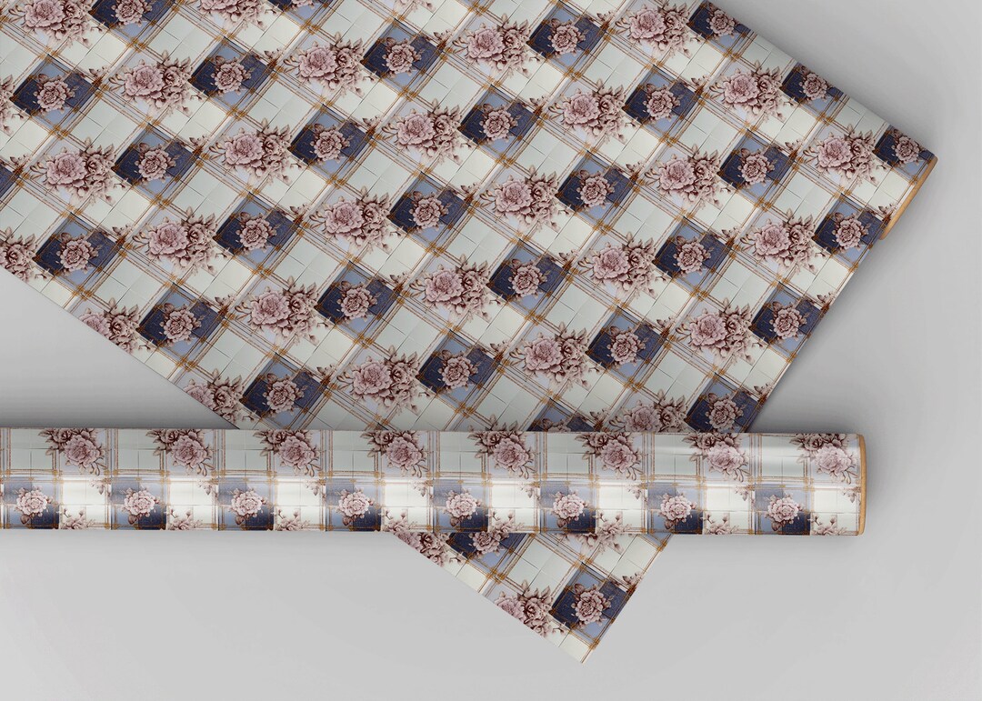 Lilac and Pink Floral Wall Tiles dollhouse Miniature Flooringall