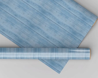 Cottage Blue Wood Flooring -Dollhouse Miniature Flooring Paper-All Scales Available -Papers, Self Adhesive And Fabrics-Miniature Wallpaper