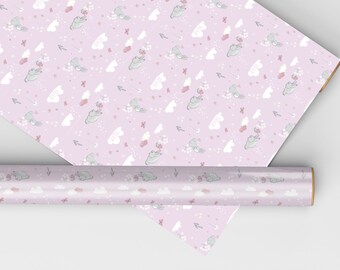 Bunny Bedtime Dollhouse Miniature Wallpaper - All Scales Available - Self Adhesive And Fabrics - Miniature