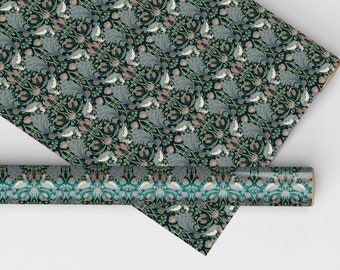 Birds In The Bush Dollhouse Miniature Wallpaper - All Scales Available - Self Adhesive And Fabrics - Miniature