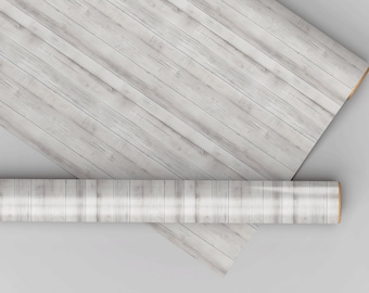 White Wood Floor Dollhouse Miniature Wallpaper - All Scales Available - Papers, Self Adhesive And Fabrics