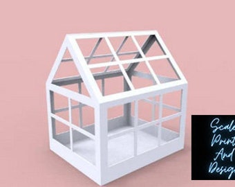 Mini Inside Greenhouse Kit - Style 2 - Dolls House Miniature - Laser Kits - Dolls House Miniature Garden - 12th Scale - Dollhouse Gardening