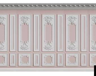 Adley roze muurontwerp - miniatuur poppenhuisbehang - alle schalen beschikbaar - papier, zelfklevend of stof - miniatuurpapier - poppenhuis