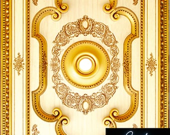 Dorcas Ceiling Design Paper - Dollhouse Wallpaper - Dollhouse Ceiling Paper - Miniature Ceiling Paper - Dollhouse Ceiling