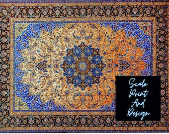 Deepwater Dreams Rug - Sizes For All Scales Available - Custom Sizes Available - Miniature Rugs - Dollhouse Rugs - Rugs