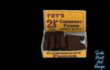 Fudge in Box - Single - Dolls House Miniature Food - 12th Scale - Dollhouse Chocolate pack - Miniature Sweet - Chocolates