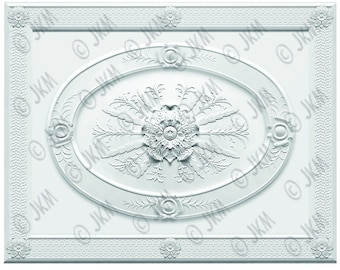 Prince Albert Ceiling Design - Dollhouse Wallpaper - Sizes For All Scales Available - Miniature Ceiling Paper - Dollhouse Ceiling
