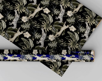 Leaping Animals Dollhouse Miniature Wallpaper -All Scales Available - Papers, Self Adhesive And Fabrics-Dollhouse Miniature