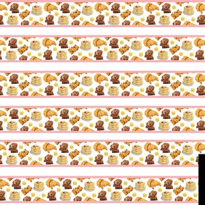 Pastry Border Wainscot Sheet Dollhouse Miniature Wallpaper - Toutes les échelles disponibles - Papiers, Auto-adhésif - Dollhouse Wallpape