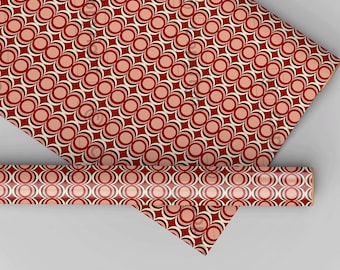 Circle 60s Dollhouse Miniature Wallpaper - All Scales Available - Papers, Self Adhesive And Fabrics - Dollhouse Wallpaper