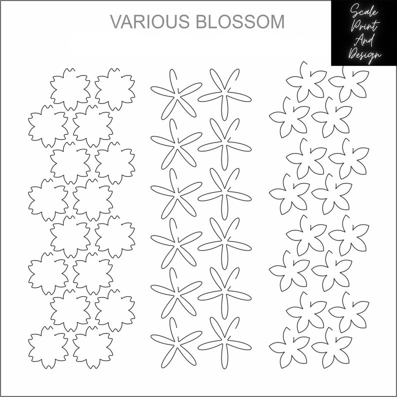 Various Blossom Laser Cut Paper Flowers Dollhouse Miniatures Etsy