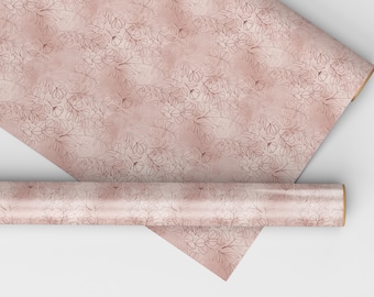 Dusk Pink Whispers Dollhouse Miniature Wallpaper - All Scales Available - Papers, Self Adhesive And Fabrics -Dollhouse