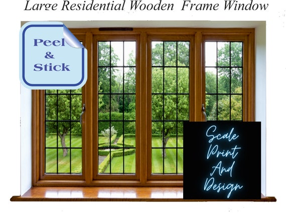 Large Residential Wooden Window Dollhouse Miniature Vinyl Window Sticker  Peel Stick Self Adhesive Paper Miniature Windows -Dollhouse