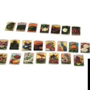 Extra Large Set of Authentic mixed Victorian Seed Packets - Dolls House Miniature Garden - 12th Scale - Dollhouse Gardening - Miniature