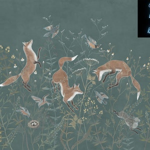 Foxy Style 4 Wandbild Puppenhaus Miniatur Tapete - Alle Skalen verfügbar - Papier, selbstklebend oder Stoff - Miniaturpapier