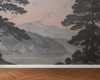 East East Mural  Dollhouse Miniature Wallpaper - All Scales Available - Paper, Self Adhesive or Fabric-Miniature Paper