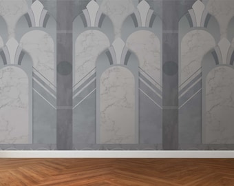 Substance Art Deco Dollhouse Miniature Wallpaper - All Scales Available - Papers, Self Adhesive And Fabrics