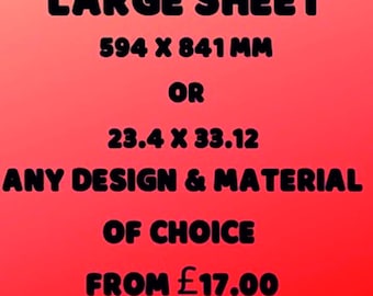 Dollhouse Wallpaper - Large Sheet Size - 594 x 841 mm  or 23.4 x 33.1" - Any Design, Any Scale (Printed paper/fabric)
