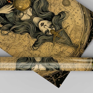 Spell Map Mural Dollhouse Miniatuurbehang - Alle schalen beschikbaar - Papier, zelfklevend of stof - Miniatuurpapier