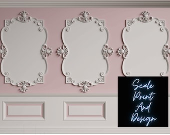 Antonia Wall Design - Dollhouse Miniature Wallpaper - All Scales Available - Paper, Self Adhesive or Fabric - Miniature Paper - Dollhouse