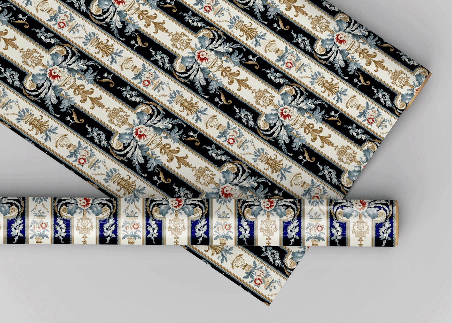 Papier Peint Miniature Pour Maison De Poupées - Gris Pâle Rayé, échelle 1/12, Neuf - Décoration D'intérieur