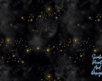 Dark Sky Dollhouse Miniature Wallpaper - All Scales Available - Papers, Self Adhesive And Fabrics