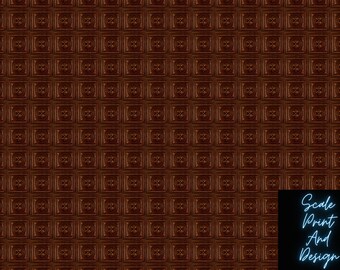 Colonial Mahogany Ceiling Dollhouse Wallpaper - All Scales Available - Material Choices -Dollhouse Ceiling -Miniature Ceiling -Ceiling Paper