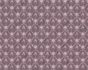 Palazzo Garden Red Dollhouse Miniature Wallpaper - All Scales Available - Papers, Self Adhesive And Fabrics - Dollhouse Wallpaper