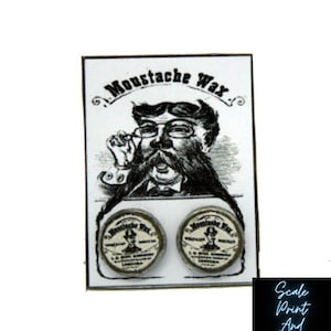 Moustache Wax Sales Card - Dolls House Miniature Medicine - 12e schaal - Dollhouse Medicine pack - Medicine