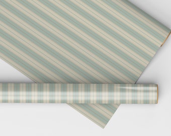 Georgene Stripe Dollhouse Miniature Wallpaper - All Scales Available - Papers, Self Adhesive And Fabrics