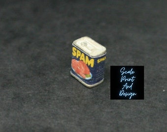 Vintage Spam Tin - Dolls House Miniature Food - 12th Scale - Dollhouse Food Pack - Miniature Sweet - Miniature Grocery