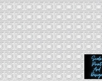 Dokkhouse Ceiling Paper -Hollyoak - Dollhouse Wallpaper - All Scales Available - Material Choices -Dollhouse Ceiling -Miniature Ceiling
