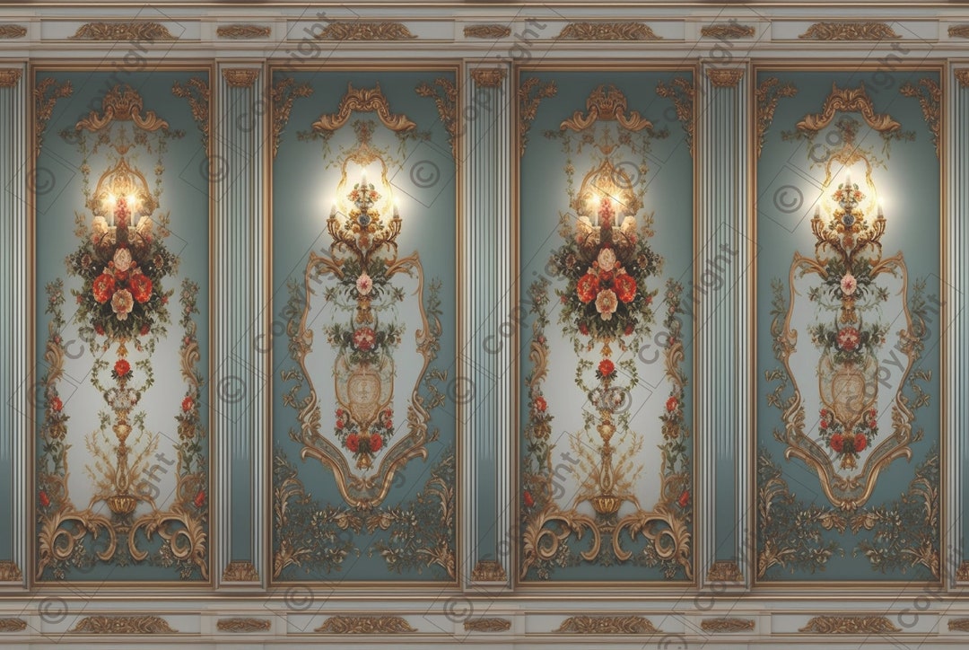 Amelle Classic Dollhouse Miniature Wallpaper All Scales Available