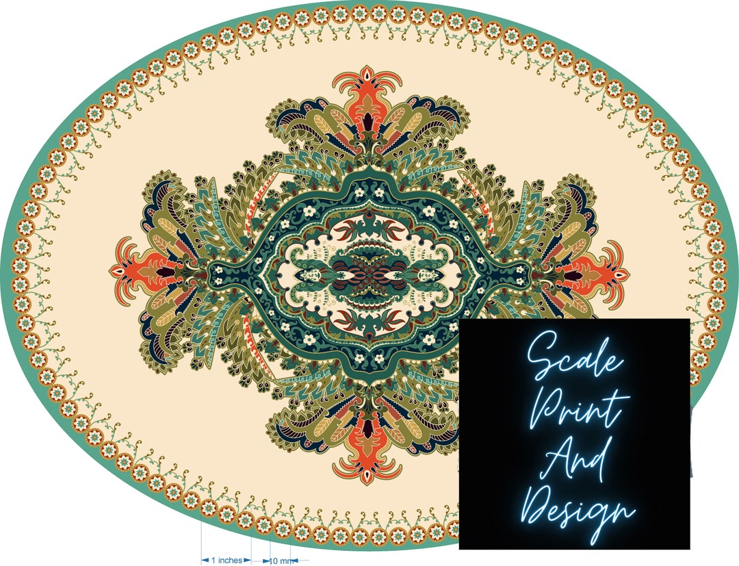 Scylla Original Oval Dollhouse Rug Sizes for All Scales Available