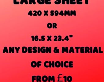 Dollhouse Wallpaper- Custom Design - (Large Sheet Size - 420 x 594 mm / 16.5 x 23.4") - Any Design, Any Scale (Printed paper/fabric)