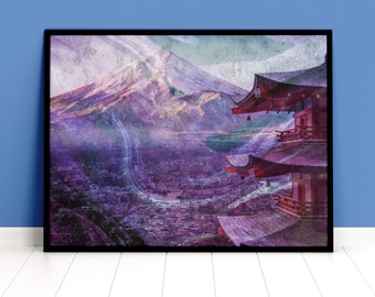 Japanse Print, Japanse Kunst - Mount Fuji, Mt Fuji - Japanse Kunst aan de Muur, Japans Abstracte Print