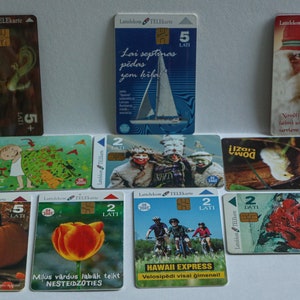 Vintage calling cards set from Latvia Germany and Malta, Calling Cards on Different Topics, Phonecards for the collection