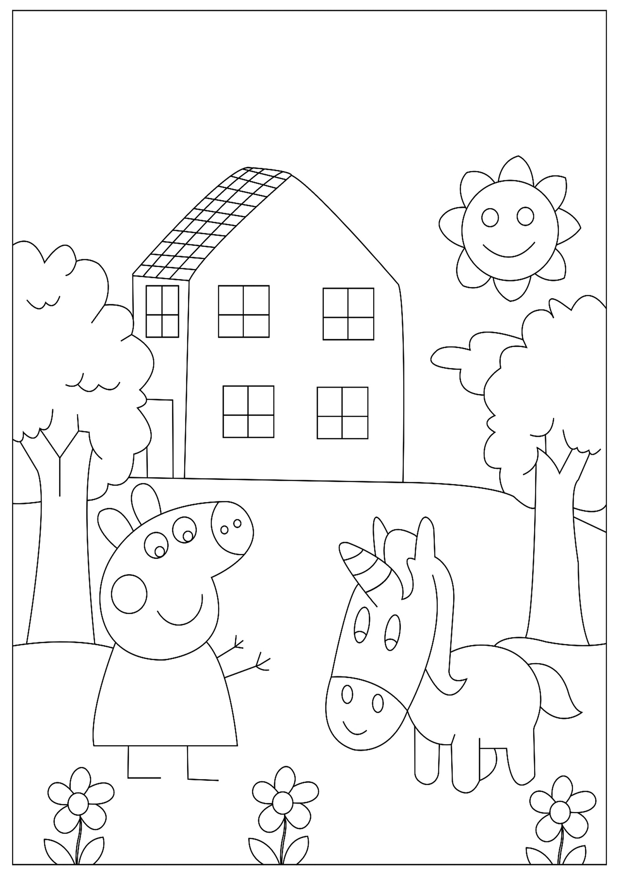 Peppa pig house wallpaper (ayzere)  Peppa pig house, Peppa pig colouring, Peppa  pig birthday party