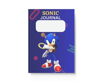 The Sonic Character Hard Backed Journal for Kids, 128 Blank pages