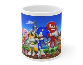 Speedy Sips: Ceramic Mug 11oz with Sonic Characters Design