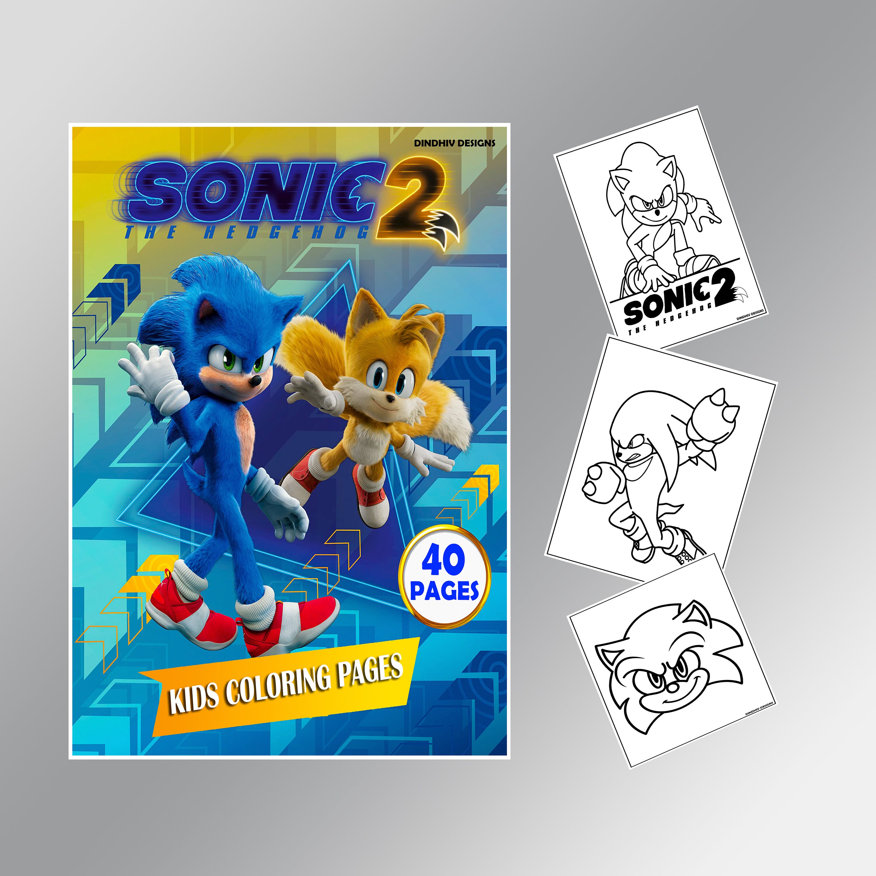 Página para colorir de Sonic com fundo floral - Sonic - Just Color Crianças  : Páginas para colorir para crianças