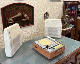 Collectible Schneider Stereo Portable Turntable | Plays All Speeds | Stunning Color Combo | Fully Functional,Vintage Audio Decor - Turntable