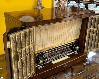 Radio de tubo antigua Siemens Schatulle H42 / Condición prístina / Modelo coleccionable