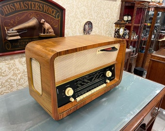 Antique German Oberon Tube Radio with Turntable | Original FM | Front-Loading Turntable | Rare Find | Excellent Condition