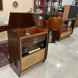 Antique Grundig Tube Music Cabinet | Original FM | Excellent Condition- Turntable