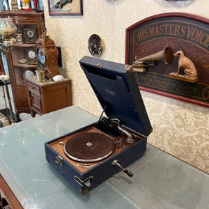 Antique Edison Bell Portable Gramophone with Thorens Head, Fully Functional, Excellent Condition- Turntable
