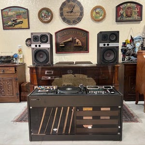 Antique Rosita Stereo Music Cabinet, Dual 496 Fully Automatic, 7-Channel FM & Cassette Player, Excellent Condition