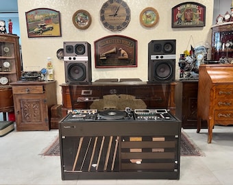 Antique Rosita Stereo Music Cabinet, Dual 496 Fully Automatic, 7-Channel FM & Cassette Player, Excellent Condition