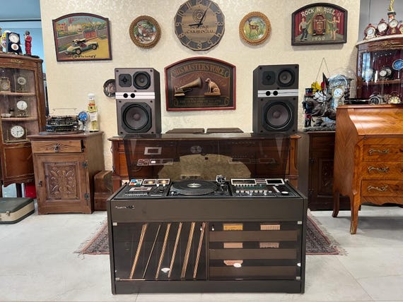Antique Rosita Stereo Music Cabinet, Dual 496 Fully Automatic, 7