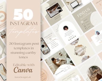 Neutral Minimalist Instagram Templates Moderne Instagram Templates Earthy Instagram Template Canva Instagram Template Boho Aesthetic Feed